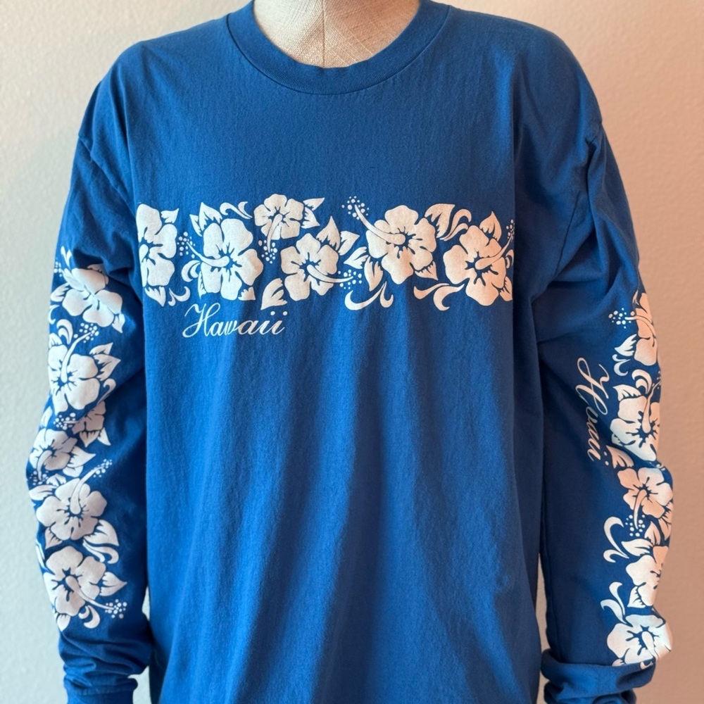 Blue Floral Long Sleeve Shirt